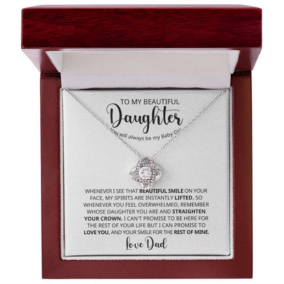 To My Beautiful Daughter - You Will Always Be My Baby Girl - White Card - The Jewelry Page