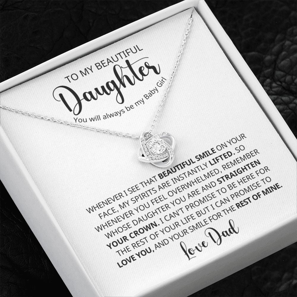 To My Beautiful Daughter - You Will Always Be My Baby Girl - White Card - The Jewelry Page