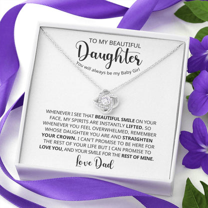 To My Beautiful Daughter - You Will Always Be My Baby Girl - White Card - The Jewelry Page