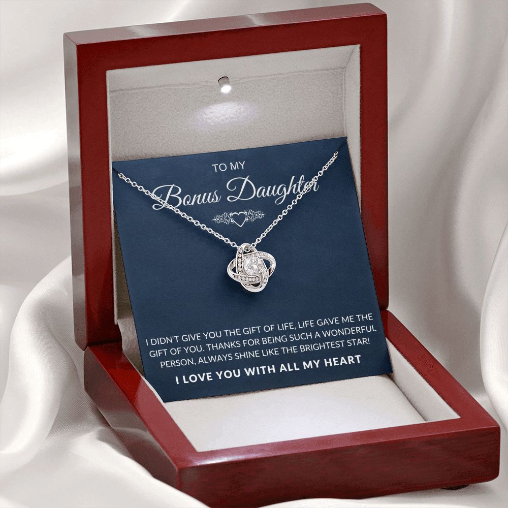 To My Bonus Daughter - Life Gave Me The Gift Of You - Navy Card - The Jewelry Page