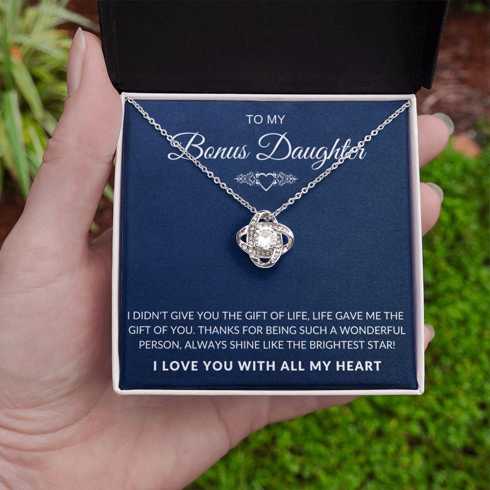 To My Bonus Daughter - Life Gave Me The Gift Of You - Navy Card - The Jewelry Page