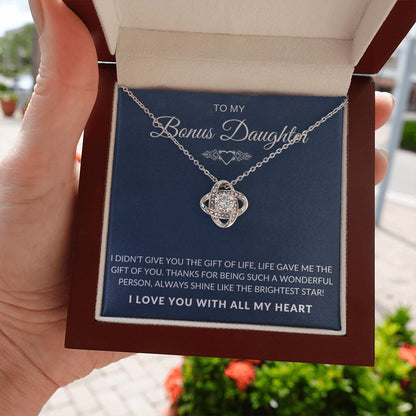 To My Bonus Daughter - Life Gave Me The Gift Of You - Navy Card - The Jewelry Page