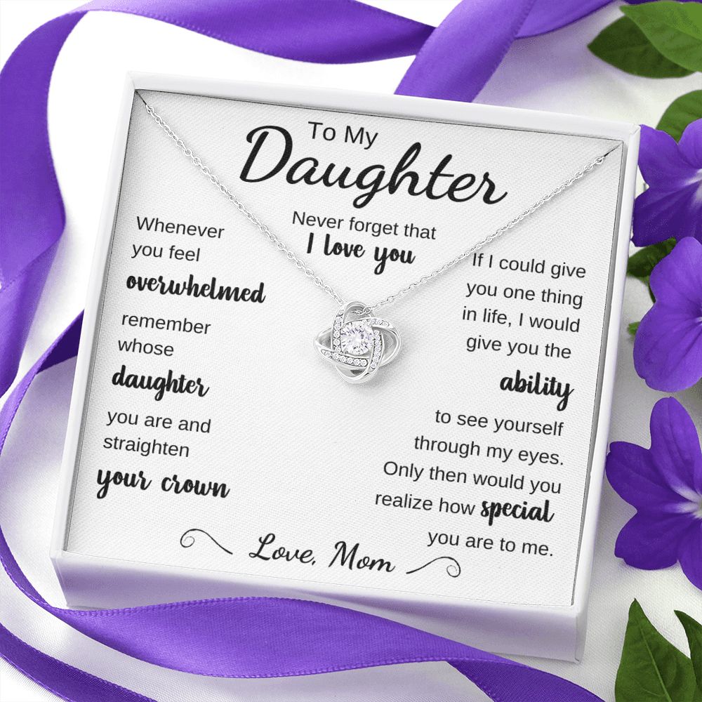 To My Daughter - Whenever You Feel Overwhelmed - White Card - The Jewelry Page