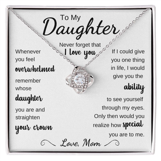 To My Daughter - Whenever You Feel Overwhelmed - White Card - The Jewelry Page