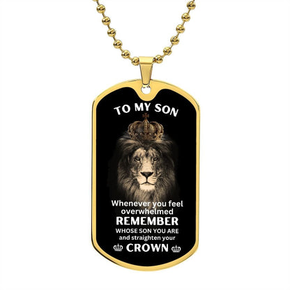 To My Son - Straighten Your Crown - The Jewelry Page