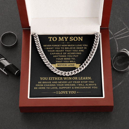 To My Son - You Are Capable Of Achieving Anything (I Love You) - The Jewelry Page