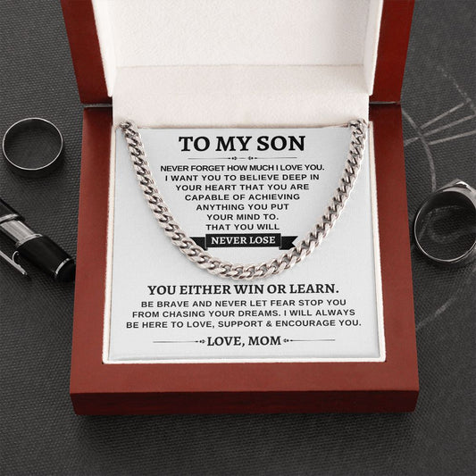 To My Son - You Are Capable Of Achieving Anything (Love, Mom) - The Jewelry Page